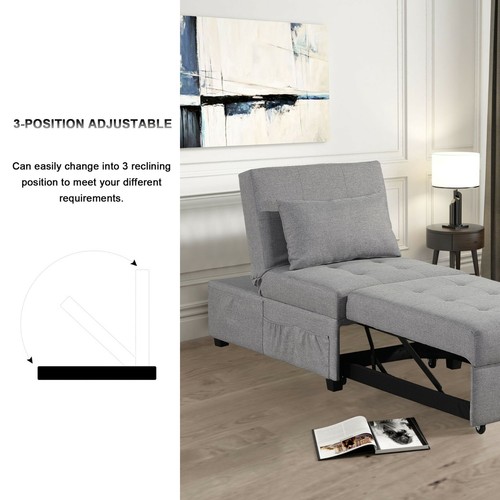 4-IN-1 Convertible Sofa Bed Folding Sleeper Chair Leisure Recliner Lounge Couch - Picture 21 of 33