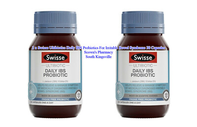 2 x Swisse Ultibiotics Daily IBS Probiotics Irritable Bowel Syndrome 30 Capsules