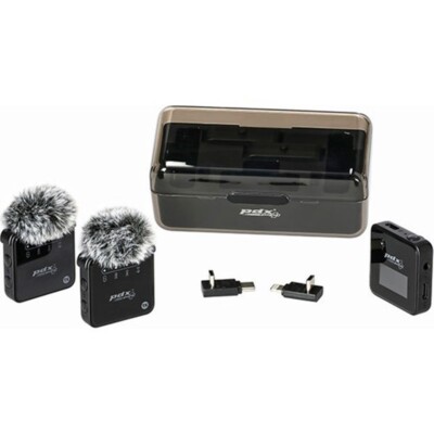 Profi Dual Wireless Mikrofon   PDX PRO M29DC für iOS, Android & DSLR mit USB-C