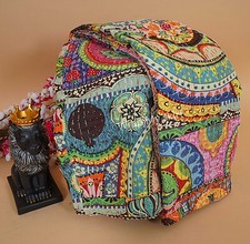 Hermoso edredones de decoración de pared hechos a mano manta kantha tamaño queen cobertor
