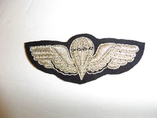 b7598 WWII OSS US Army Jump Wings black wool silver bullion R4A