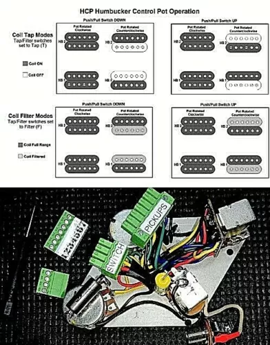 Les Paul Solderless Wiring Upgrade - SHORT Shaft - Blend/Tap/Filter Coils