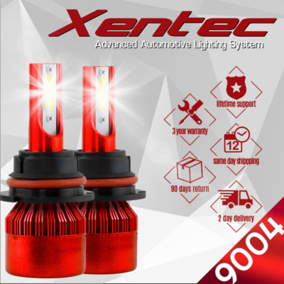 XENTEC LED HID Headlight kit 9004 HB1 6000K for 1985-1999 Volkswagen Golf