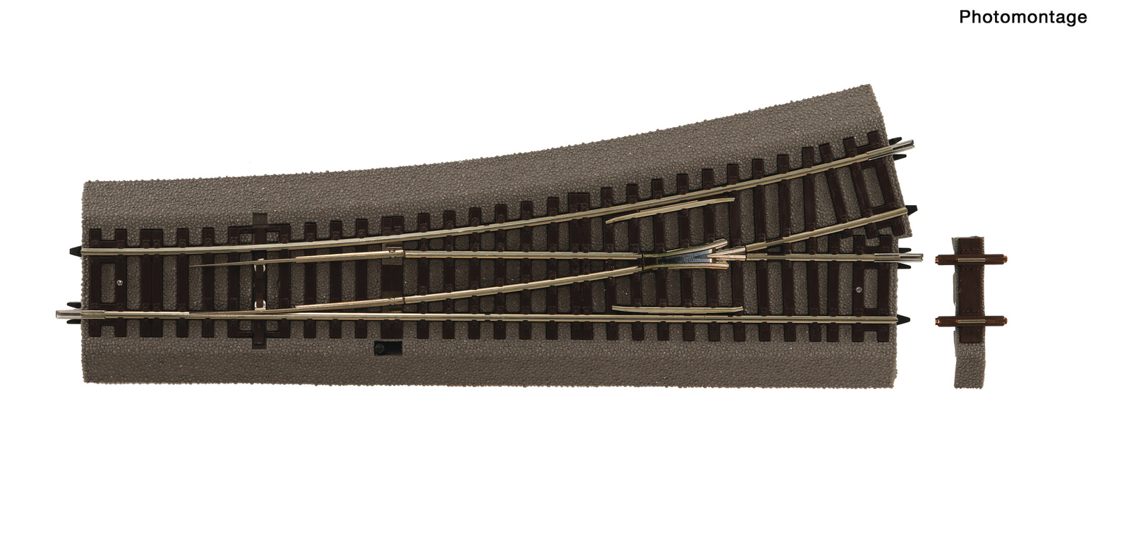 Roco H0 42534 - Weiche links Wl15 mit Handantrieb, mit Bettung (1 Stück) Neuware