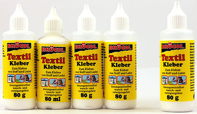 Textilkleber 24 x 80ml Brücol Bastelkleber Stoffkleber Textilklebstoff Klebstoff