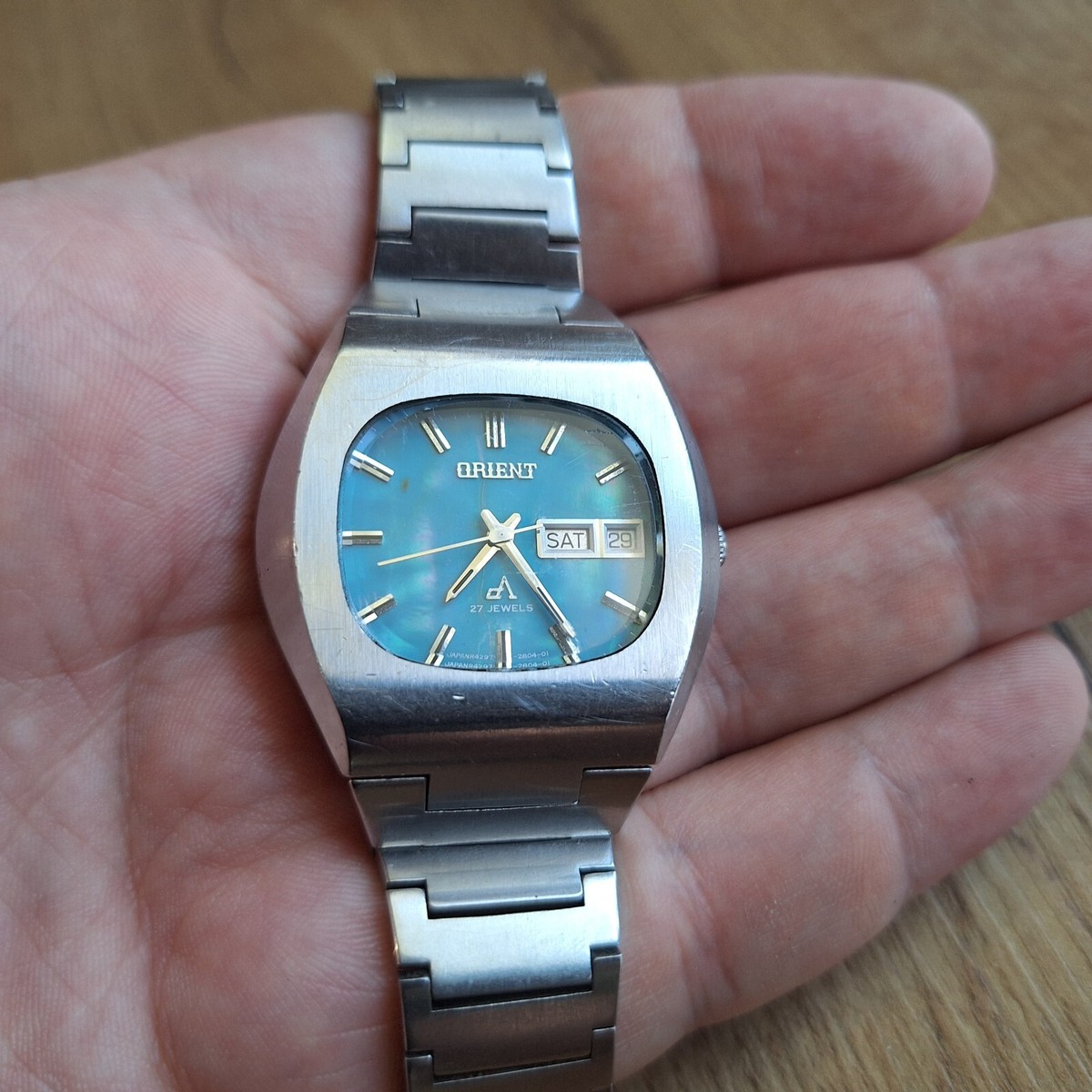 Citizen CA0201-51E 腕時計 seiko orient Rare Orient Chrono Ace Mexican 27 Jewels blue mother-of-pearl dial