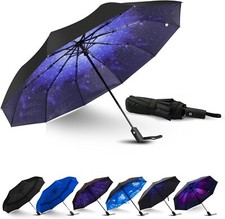 Royal Walk Windproof Large Umbrella for Rain 47" Automatic Luxury Wood Handle UK