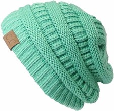 Slouchy Cable Knit Beanie Skully Hat