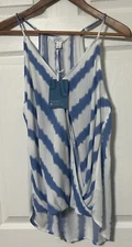 Market & Spruce Mac Surplice Tank Top Blue Tie Dye V-Neck Stitch Fix NWT Size L