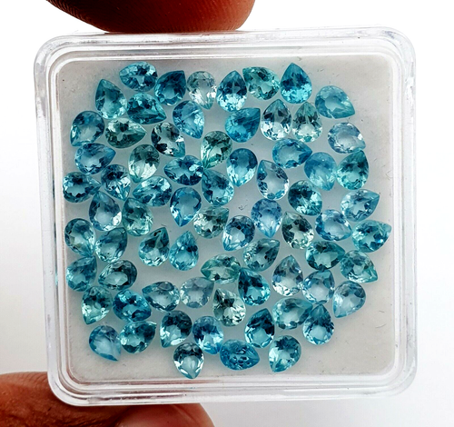 Natural Apatite Pear Cut Loose Gemstone Lot 58 Pcs 3*4 MM 10 CT - 第 1/5 張圖片