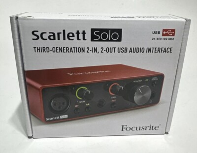 Focusrite Scarlett Solo 3rd Gen - 2 Channel USB Audio Interface Plus USB Cable