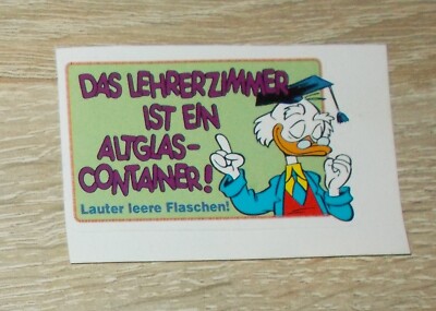 Alter Aufkleber | Sticker Donald Duck Primus von Quack - Lehrerzimmer Altglas