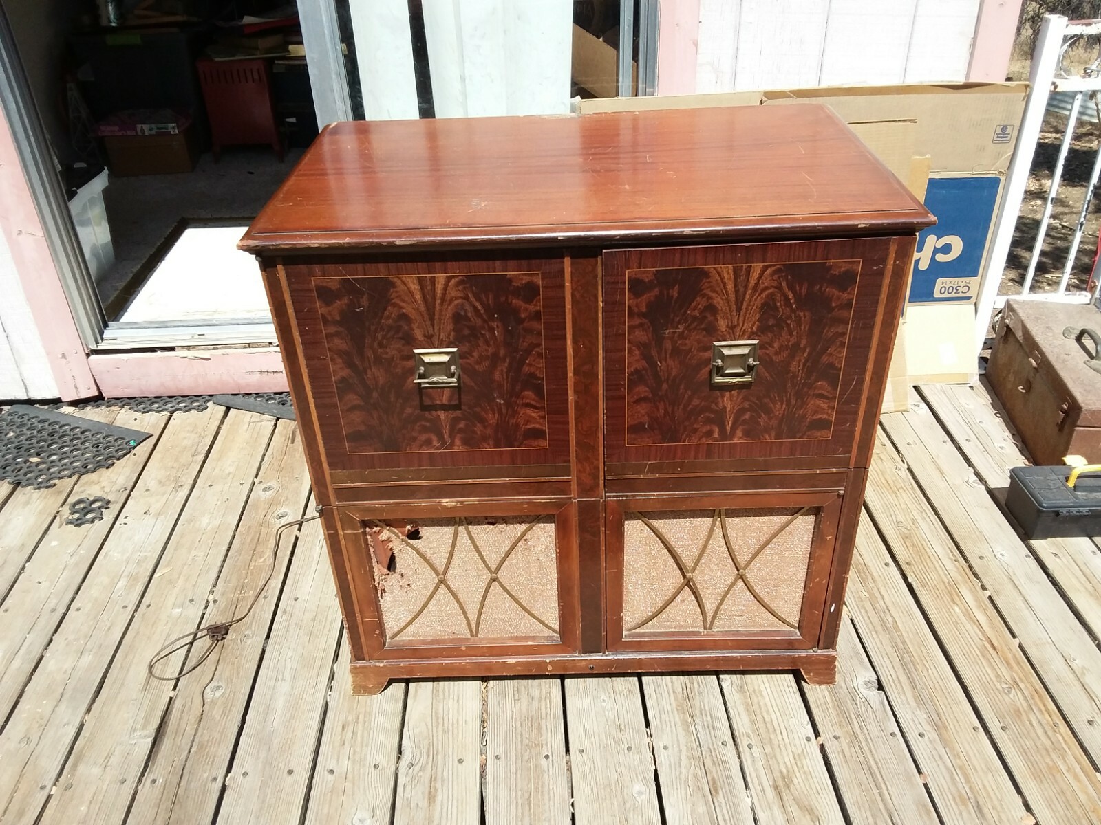 Vintage Admiral TV Record & Radio Console + 21 Tubes Mid Century MCM