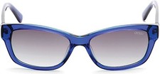 NWT GUESS Sunglasses GU 7409 90X Shiny Blue / Gradient Gray 54 mm GU7409 NIB