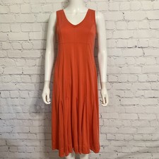 Maeve Anthropologie Women’s Boho Maxi Dress Small Orange Fit & Flare Sleeveless