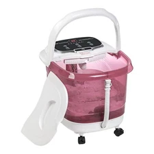 Large Electric Foot Spa Bath Basin Massager Pink with Heat and Massage Rollers
