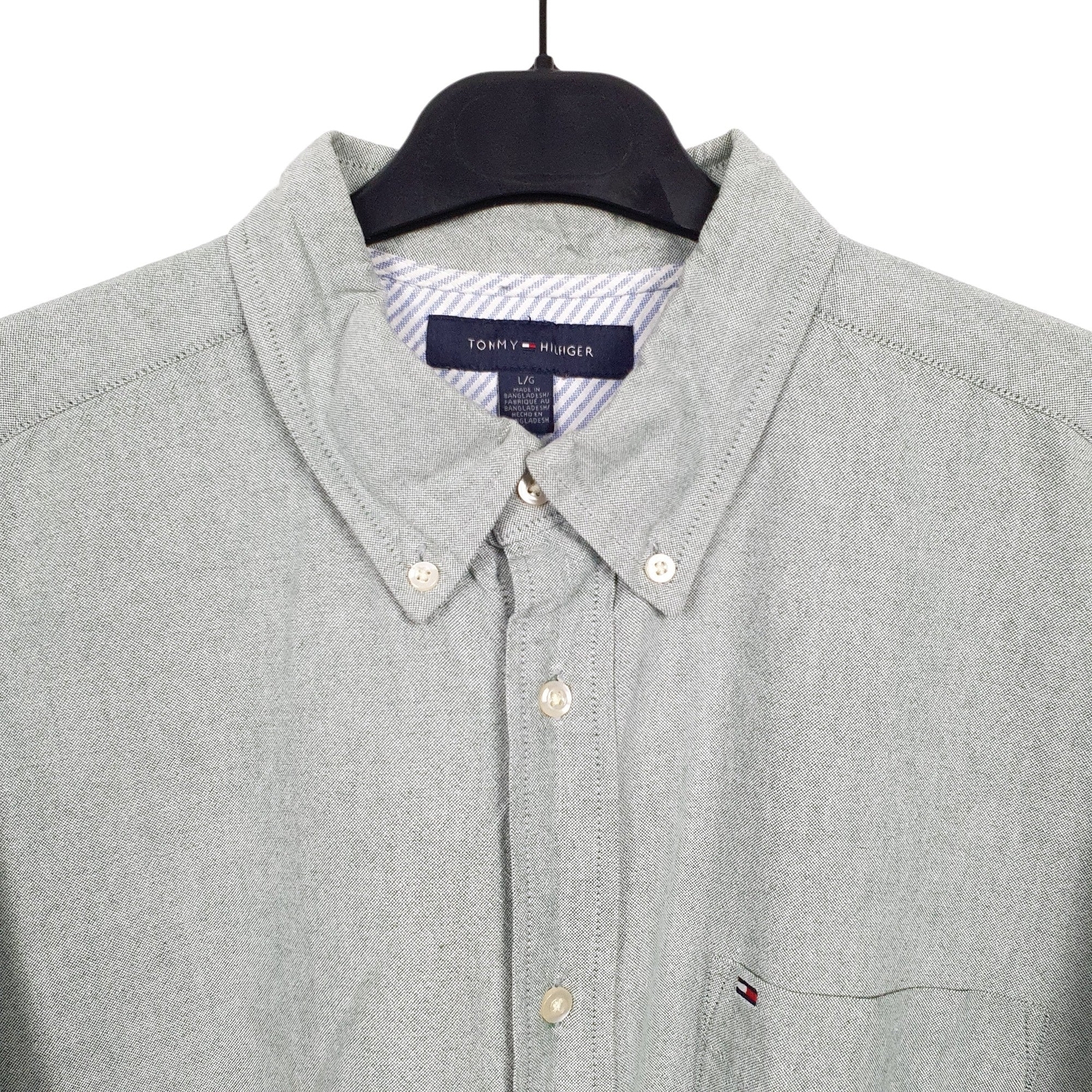 TOMMY HILFIGER Blue Shirt Long Sleeve Casual Mens L image 2