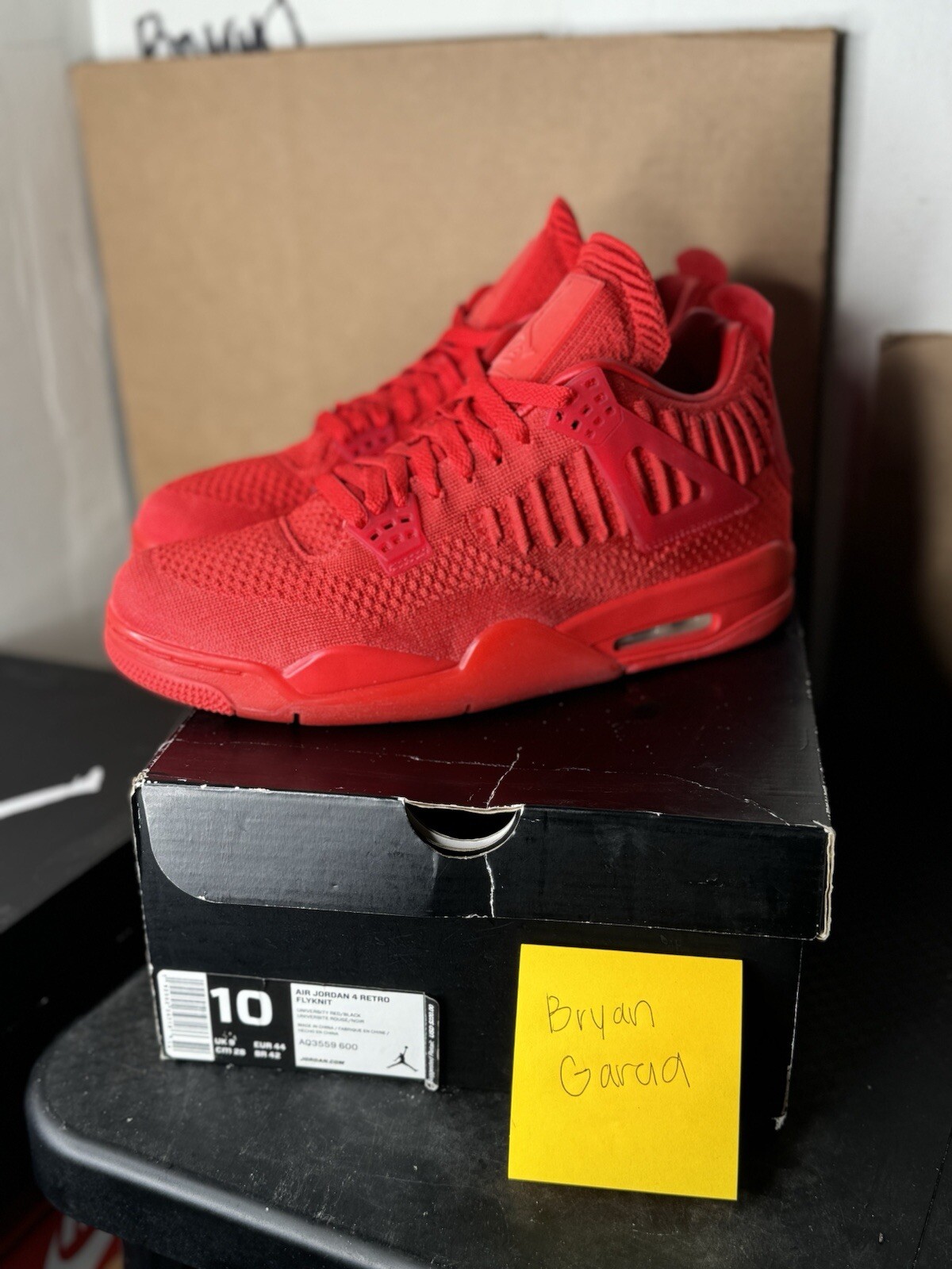 Talla 10 - Air Jordan 4 Retro Flyknit Rojo Universitario