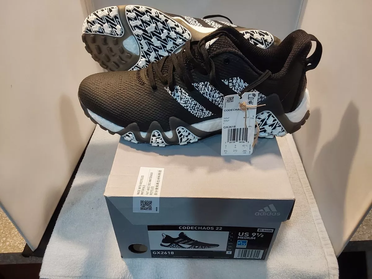 NEW Mens adidas CODECHAOS Golf Shoes Boost Black White GX2618 9.5 Code Chaos