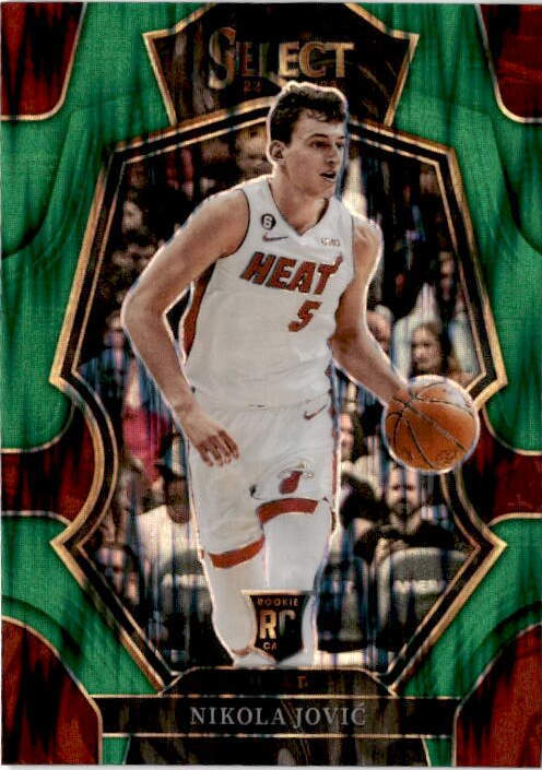 2022-23 Panini Select #170 Nikola Jovic Green Shock Prizms Heat