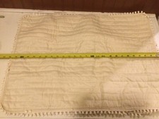 set of 2 VTG cotton pillow Sham Quilted Tie back with delicate Trim Very Soft