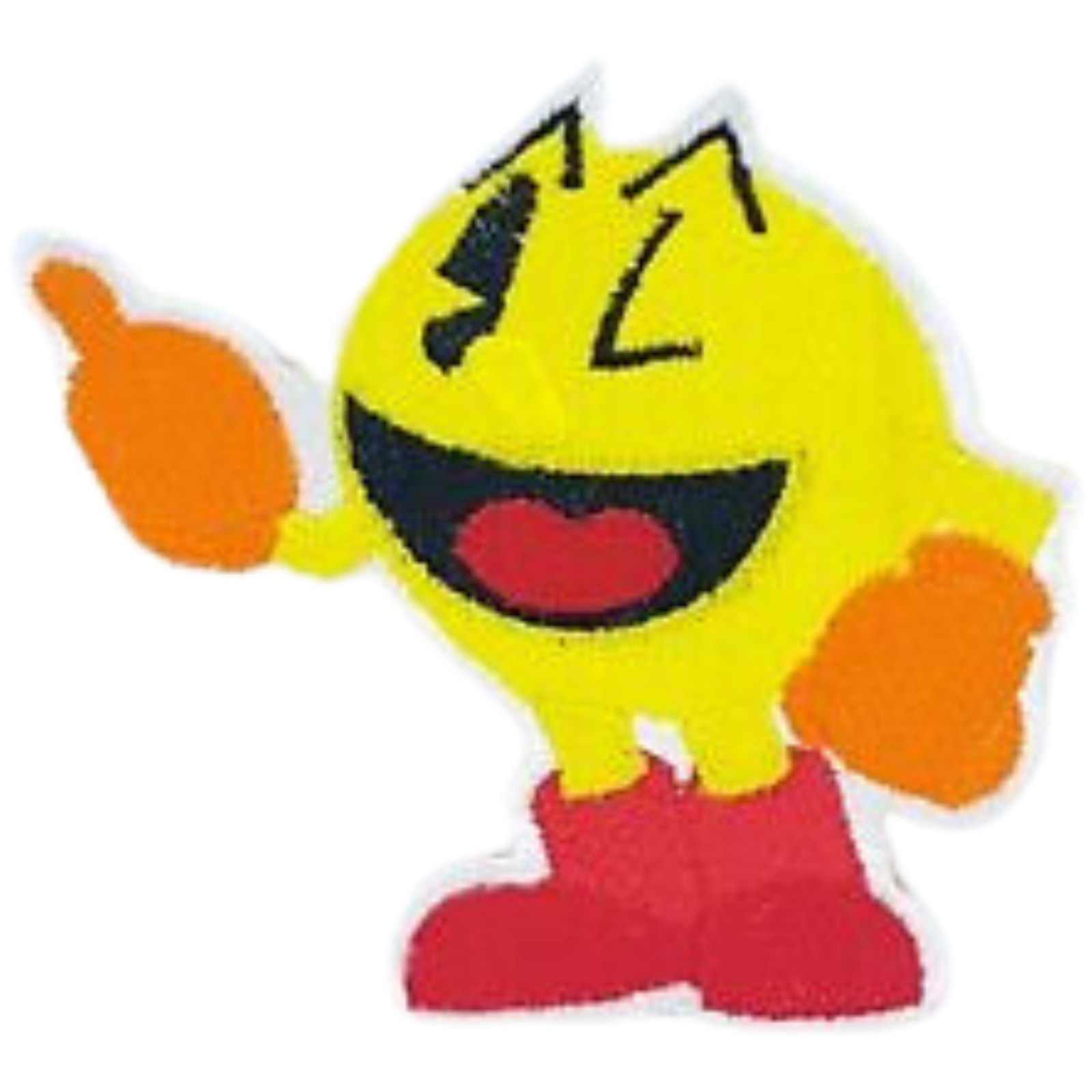 Pac-Man Smiling Cartoon Iron On or Sew On Embroidered Patch