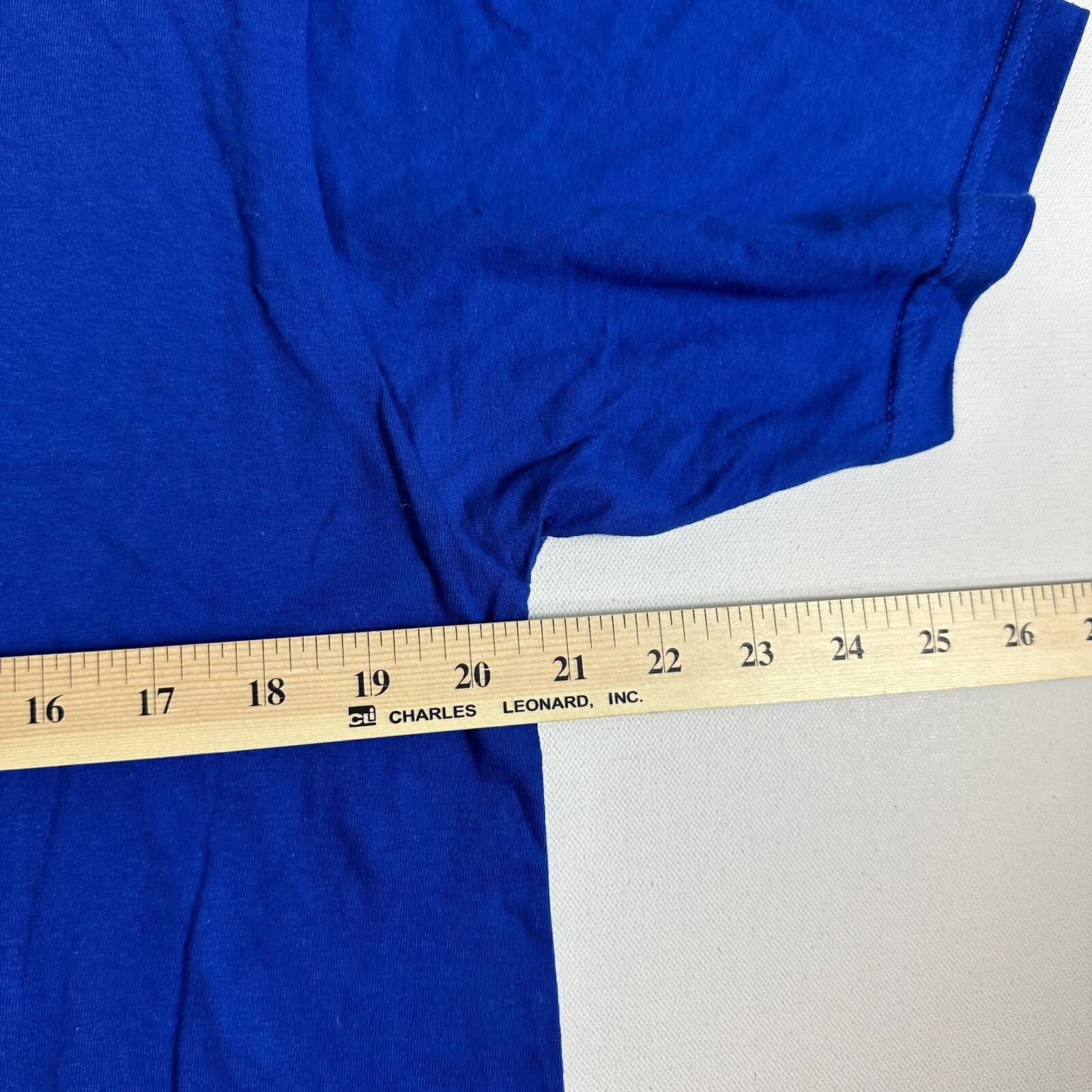 Adidas The Go Tee Logo T-Shirt Size Large Blue Bos Tiny Type Casual Active thumbnail 7