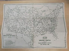 Vintage Sinclair United States Transcontinental Mileage and Driving Time Map