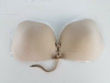 Adhesive Strapless Bra Backless Lace up Instant Lift and Cleavage Nude Size D
