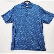 NWT Callaway Mens Opti-Dri Dolphin Print Golf Polo Shirt Galaxy Blue Large