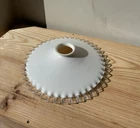 Vintage French Milk Glass White Opaline Pendant Ceiling Coolie Lamp Shade 25cm
