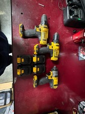 DeWalt 2x DCD710 Drills, Impact Driver, 4 Batteries & Charger