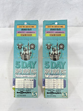 WDW  5 DAY PLUS SUPER DUPER PASS 1992 Rare USED PAIR s17-3