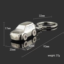 High Quality Mini SUV Metal Car 3D Car Keyring Metal Pendant Keychain Silver New