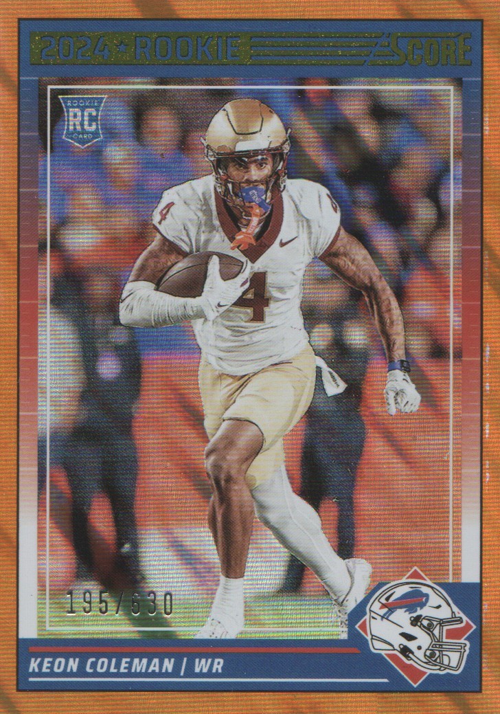 2024 Score Football Trading Card Lava Parallel #337 Keon Coleman /630