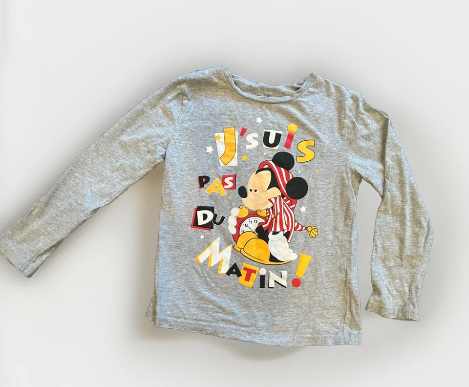 Camisa Mickey Niñas Disneyland París En Francés “No Soy una Person Mañana” 8 Foto 2 de 3