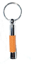 Mercedes Benz Keychain Silver Tan Leather Car Vintage Logo Emblem Key Ring