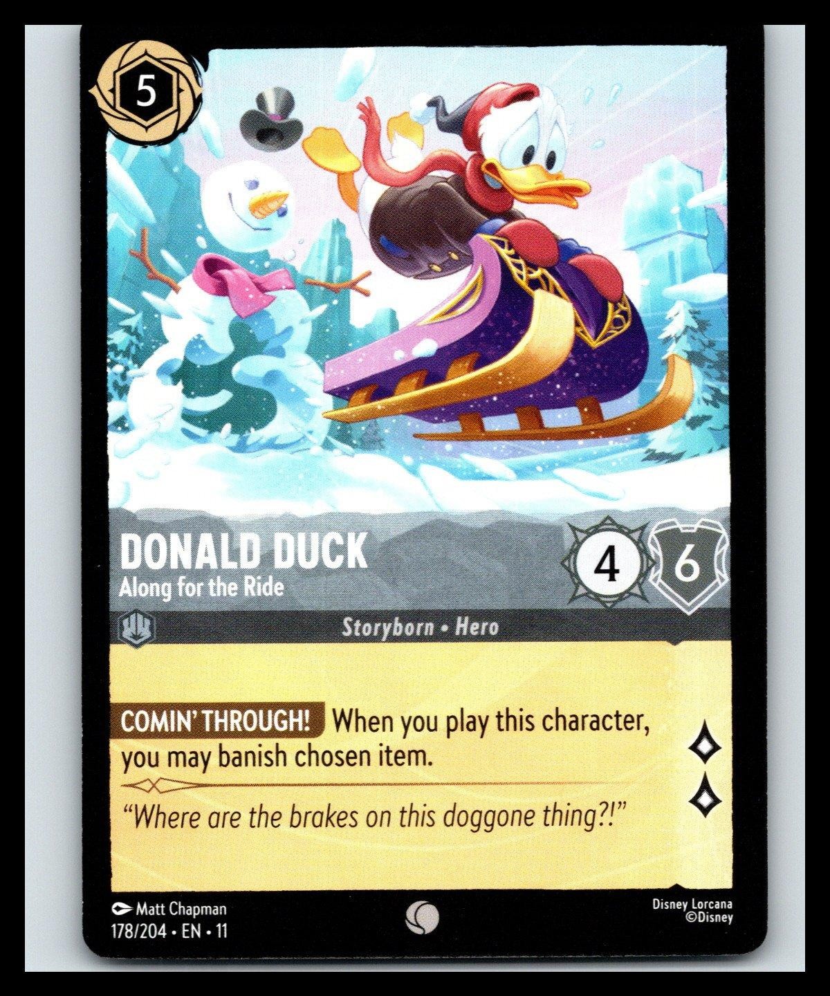 Donald Duck - Along for the Ride Common | 178/204 NM/M | Winterspell Lorcana