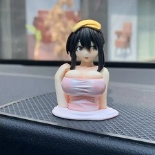 Shaking Chest Girls Car Ornament Kawaii Cartoon Dashboard Decor
