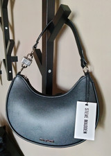 STEVE MADDEN BSammie Black Pebbled S Crescent houlder Medium Hobo Crescent Bag