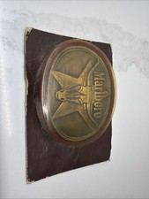 Vintage 1987 Marlboro Solid Brass Belt Buckle Longhorn Steer Star Philip Morris