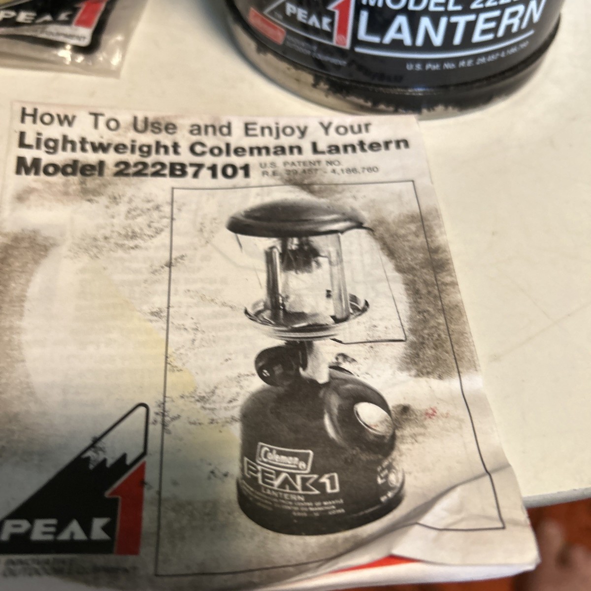 コールマン　222peak1ランタン Vintage Coleman Peak 1 Lightweight Backpack Lantern 222B USA