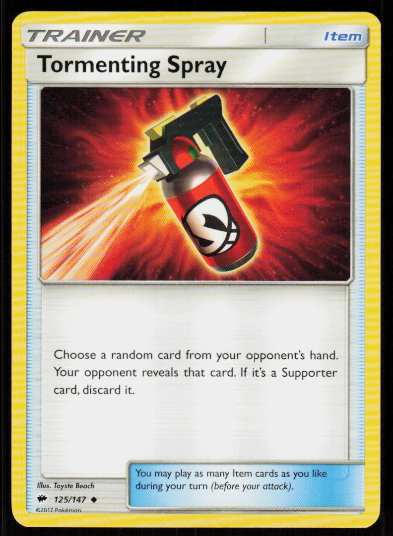 Tormenting Spray 125/147 Uncommon Burning Shadows Pokemon Near Mint