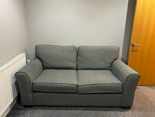 NEXT Grey Fabric 2 Seater Sofa Solid Plain 200cm L x 90cm H x 179m W