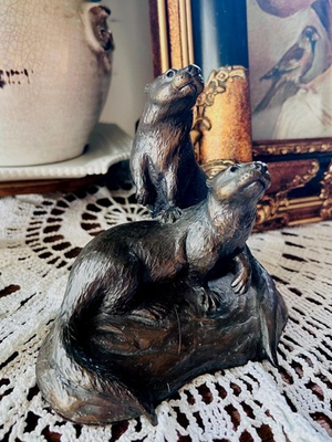 #ad #ad Solid Cast Bronze River Otter Sculpture Limited Edition Wildlife Art 30 100 $465.00