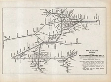 1932 Antique Rock Island Lines Railroad Map Net Daily Tonnage Map 2731
