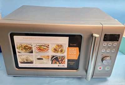 Breville Compact Wave Microwave Oven BMO650SIL – Soft Close, 25L, Silver