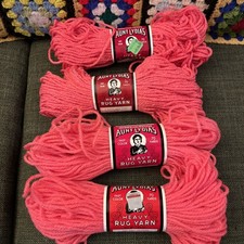 Vintage Aunt Lydia  s Heavy Rug Yarn 115. Cerise 4 Skeins