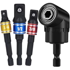 Impact Grade Driver Sockets Adapter Extension Set Drill Bit 3Pcs 1/4 3/8 1/2"...