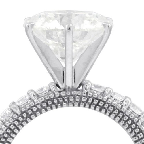Anillo de oro blanco con diamantes naturales brillantes redondos D SI2 3,21 ctw D SI2 - Imagen 10 de 17